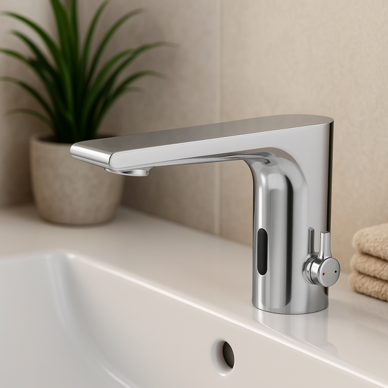 Aquadesign Sensor basin tap battery operated or mains powered chrome 1208958186